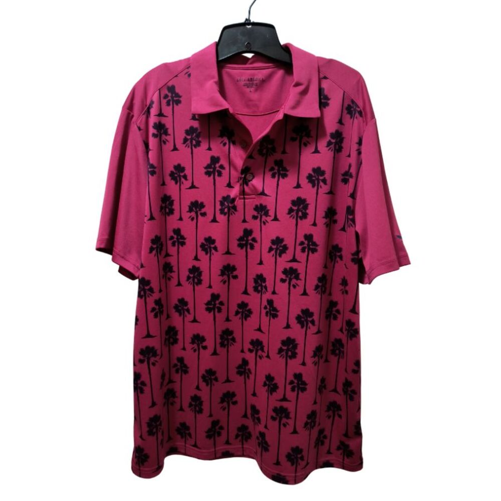 Golf America Polo Shirt Men’s Large Fuchsia Hot Pink Palm Trees